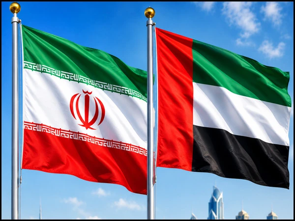 Flags of UAE and Iran