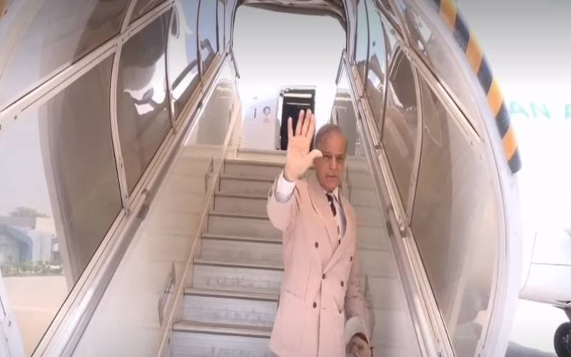 Prime Minister Mohammad Shehbaz Sharif leaves for SCO summit.