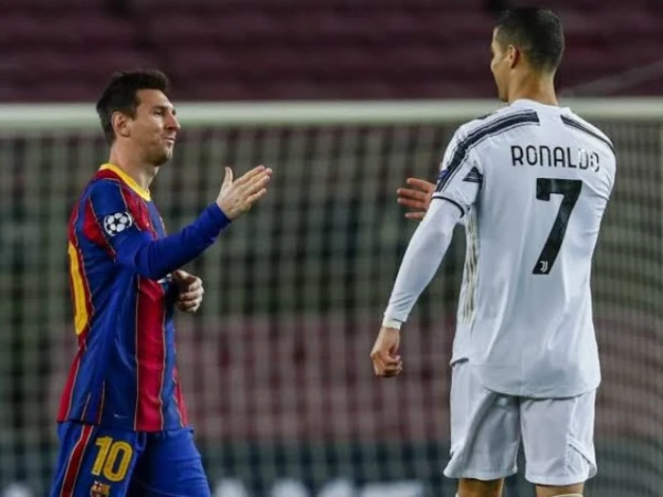 The two football greats in the field.