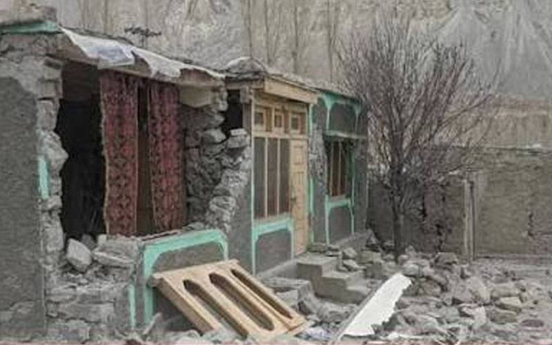 A house damaged by an earthquake in Hunza.