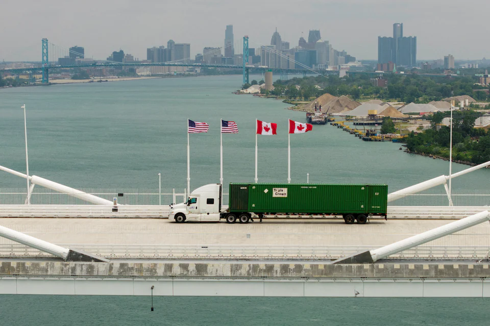 US and Canadian border.