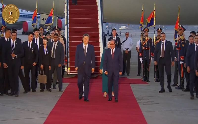 Welcome for Chinese President in Cairo.