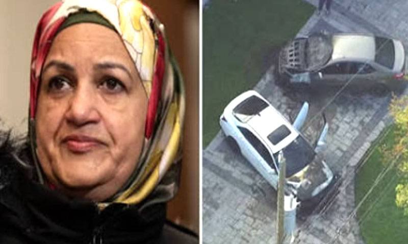 Burnt car of Pakistani origin MP in Canada.