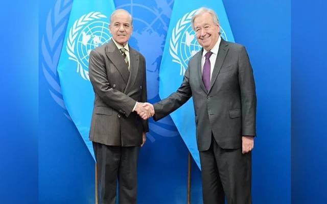 Prime Minister Shehbaz Sharif meets UN chief in New York
