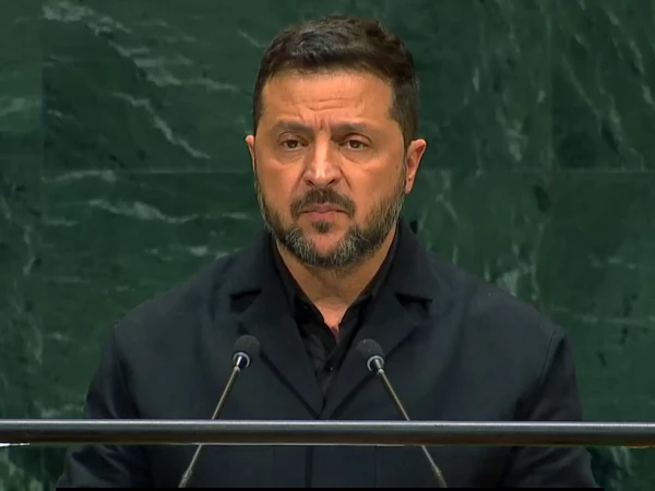 Ukrainian president addressing UN General Assembly