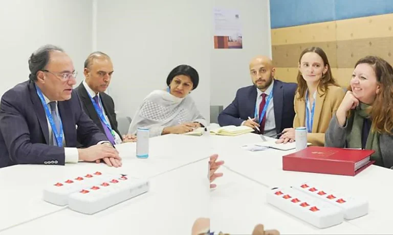 Finance minister Aurangzeb Khan meets UK delegation.