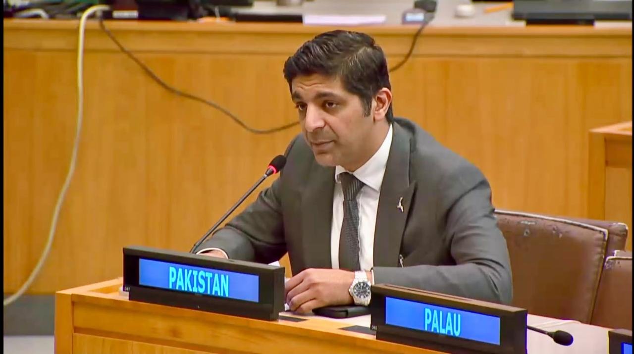 Pakistan's envoy speaks at the UN