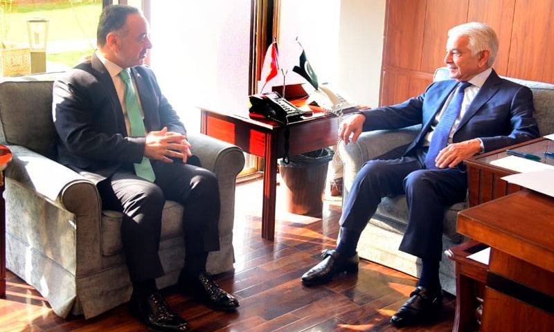 Turkish Ambassador meets defence minister in Islamabad.