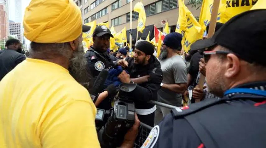 Sikh community protests outside Indian consulate in Toronto