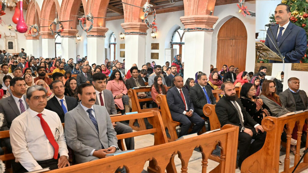Chief of Army Staff General Syed Asim Munir has stressed upon the need for promoting greater interfaith harmony in society in order to follow Quaid's true vision of a united and progressive Pakistan. He was speaking during his visit to Christ Church, Rawalpindi today to join Christian community in Christmas celebrations. The congregation welcomed the COAS and thanked him for sharing the festivity. The COAS wished Merry Christmas to the entire Christian community in Pakistan. The COAS expressed reverence for religious community and said Islam teaches us the lesson of peace, friendship and encourages interfaith harmony which is the need of the hour. The COAS stressed upon the importance of having correct perspective, truth and knowledge based opinions about national issues rather than following rhetoric and propaganda, to address complex challenges and issues. He said enemies of Pakistan are hell-bent towards creating fissures using religious, ethnic and political vulnerabilities. We have to stand together and united to rise as a resolute and strong nation. The Army Chief while paying glowing tribute to Quaid e Azam Muhammad Ali Jinnah's great vision and leadership on his 147th birthday, quoted Quaid's historical remarks made in his speech on 11 August 1947 while addressing the Constituent Assembly. "You are free. You are free to go to your temples. You are free to go to your mosques or to any other places of worship in this State of Pakistan." At the end, the COAS befittingly acknowledged the contributions and sacrifices made by the entire Christian community of Pakistan in all the fields and domains.