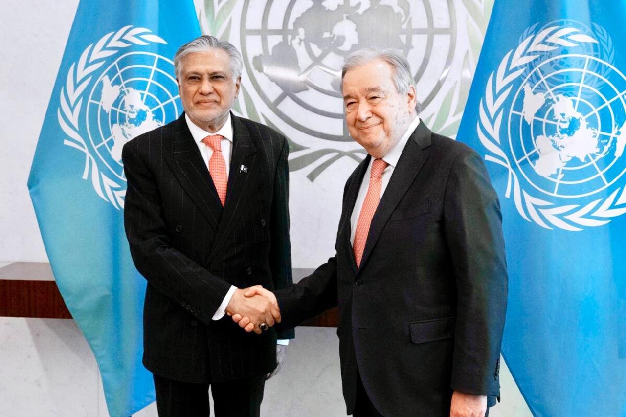 Dar meets UN chief, calls for just resolution of Kashmir issue