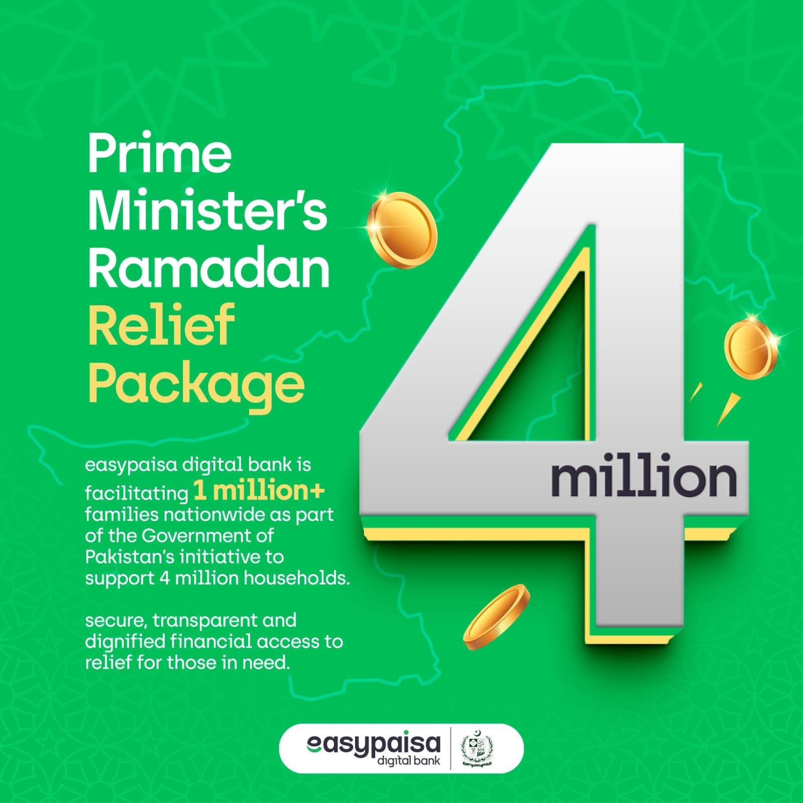 Easypaisa backs govt in disbursing financial assistance under Ramazan package