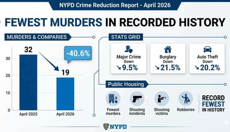 New York Crime Falls Sharply in 2026, Murders Reach Historic Low